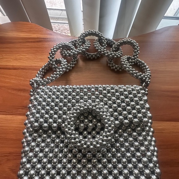 Stylish Silver beaded purse! - Picture 4 of 7